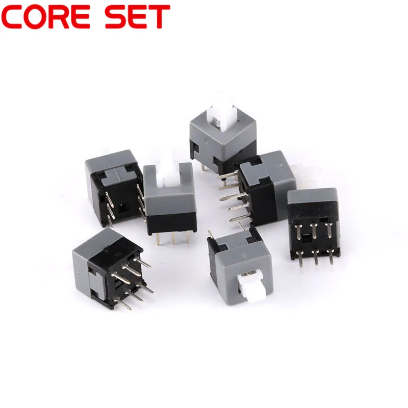 20pcs/lot 8.5*8.5MM 6 Pin DPDT Mini Push Button Self-locking Switch 8.5X8.5mm High Quality 20pcs/lot 8.5*8.5MM 6 Pin DPDT Mini Push Button Self-locking Switch 8.5X8.5mm High Quality