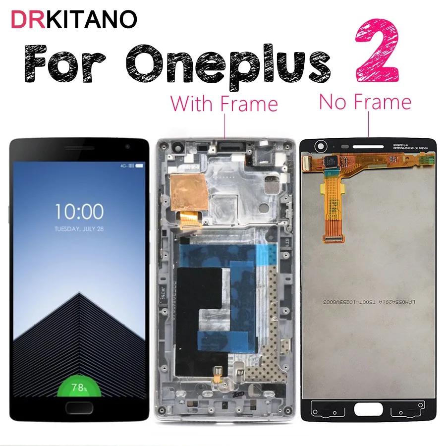 

Oneplus 2 LCD Display Touch Screen Digitizer Assembly Oneplus 2 LCD With Frame One Plus Two Screen Pantalla Replacement Parts