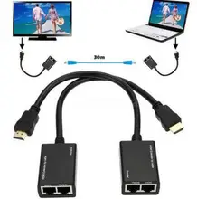 

Hot 1080p 3D HDMI Over RJ45 CAT5e CAT6 UTP LAN Ethernet Balun Extender Repeater for DTS digital/Dolby Digital