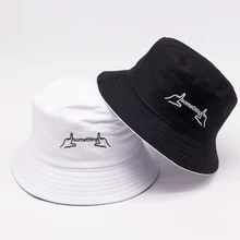 Хлопковая Панама пляжная уличная дорожная солнцезащитная Кепка летняя повседневная мультяшная черная Панама рыболовная шляпа Харадзюку белая шляпа-ведро для женщин