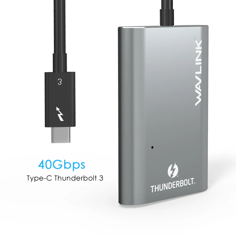 Адаптер Wavlink Thunderbolt 3 с двумя портами дисплея 8K адаптер USB C концентратор 4K и 5K@ 60 Гц сплиттер типа C видео дисплей 【 Intel Certified】