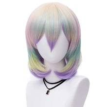 Лолита 30 см короткие разноцветные волнистые вечерние женские Боб Стиль Косплей синтетический парик+ крышка термостойкие H765335