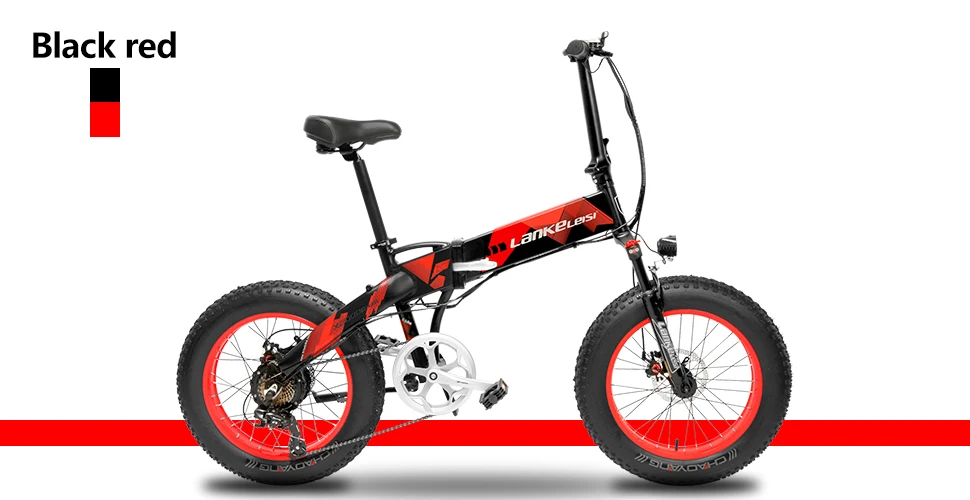 Excellent Lankeleisi X2000 Electric Spokes wheel E-Bike Fat Tire E-bike 7 Speeds Foldable 500W Motor 48V 12A Lithium Battery 17