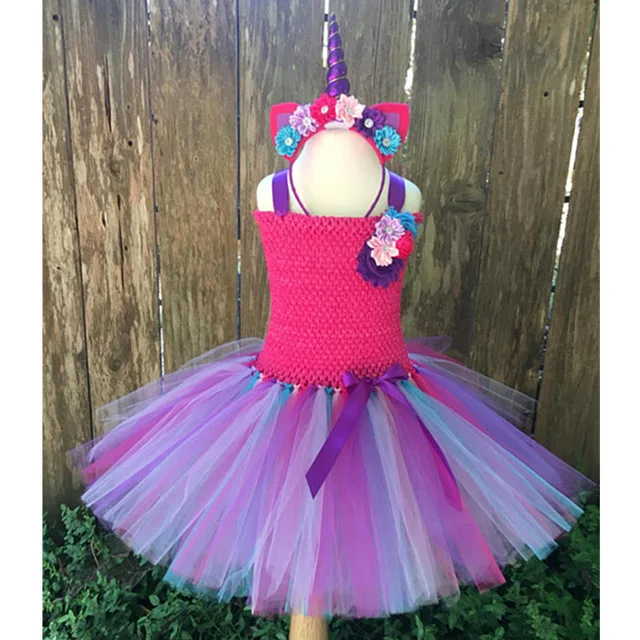fashion girl rainbow pony unicorn tutu dress flowers princess fashion girl rainbow pony unicorn tutu dress flowers princess birthday party dresses girls christmas halloween costume
