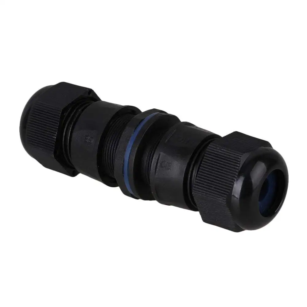 Black IP68 Protection M20 Stuffing Locknut Plastic RJ45 Waterproof