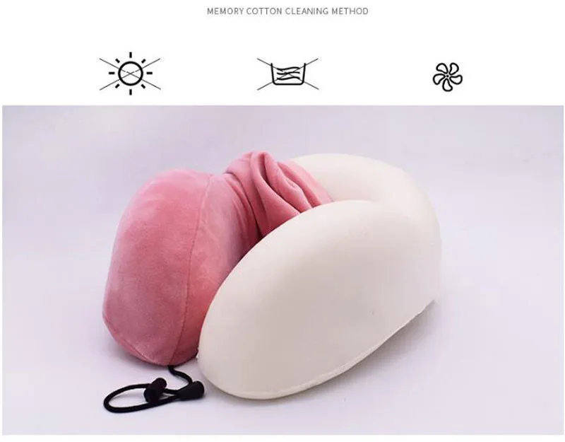 Новая u-образная подушка для путешествий с памятью, крепеж для балок, регулируемая складная подушка для шеи, подушка для подбородка, Прямая, Текстиль