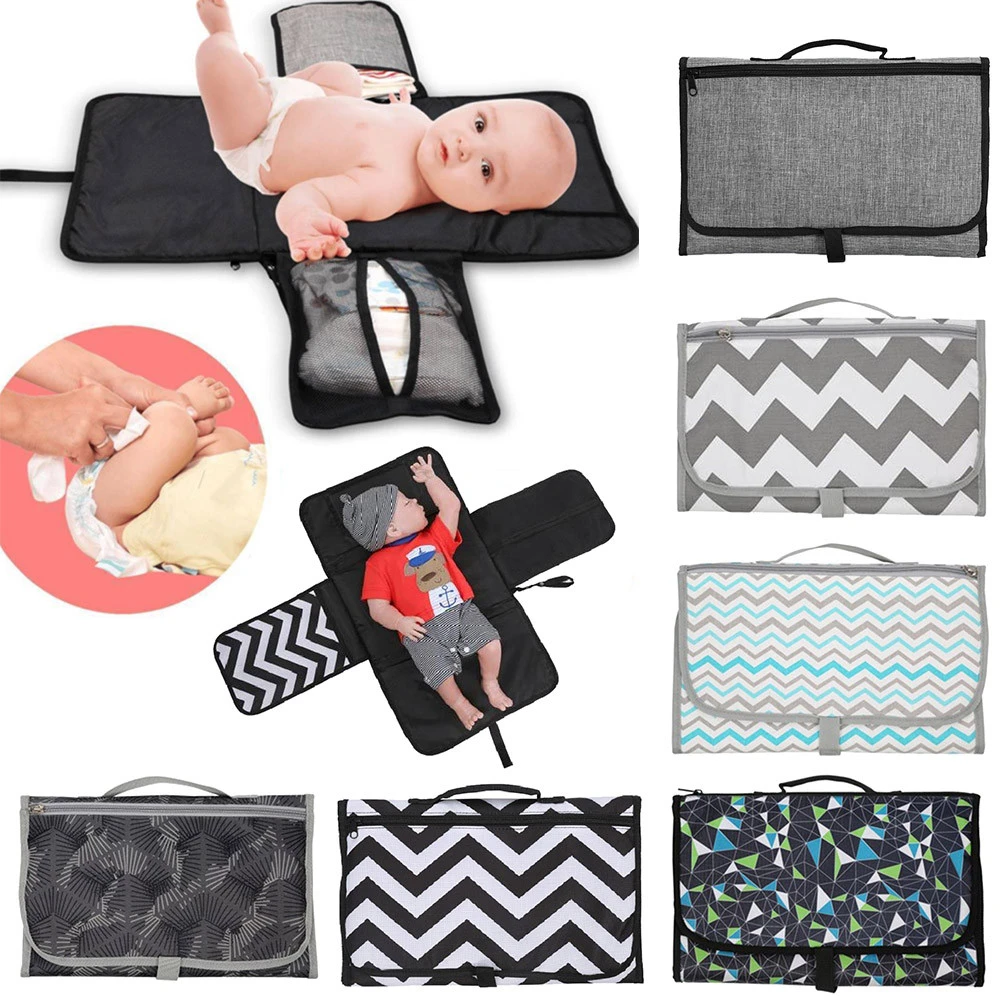Portable Changing Pads Baby Changing Pad Geometry Printed Diaper Change
