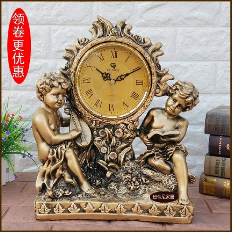 

christmas decorations for home Pendulum desktop pendulum desk clock ornament European Retro Clock large silent creative clock