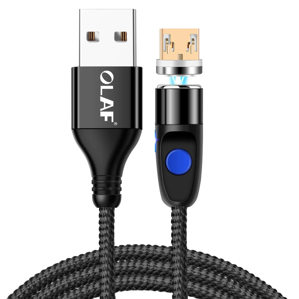 Магнитный кабель Олаф 1 м 2 м 3 А, кабель для быстрой зарядки micro usb type c для быстрой зарядки iPhone 3,0, магнитный кабель USB c type-C