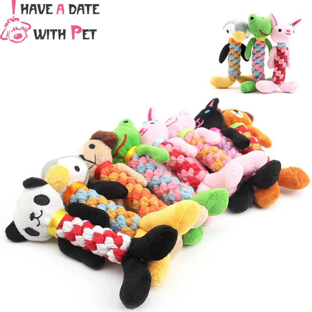 

Soft Durable Dog Rope Toys Cute Small Dog Chihuahua Interactive Plush Toy Puppy Chew Squeak Toy Pet Teeth Cleaning Product