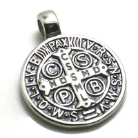 Newest 30mm 316L Stainless Steel Saint Benedict of Nursia CSPB CSSML NDSMD Christianity Catholic Church Jesus Pendant 1