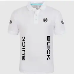 Лето Высокое качество Марка BUICK логотип поло футболки с коротким рукавом модная повседневная Однотонная рубашка поло рубашки в стиле
