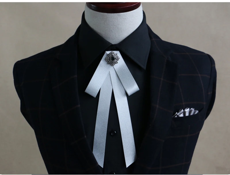 Модные Повседневное Для мужчин мужские галстуки жениха формальный сплошной цвет Регулируемый Уникальный смокинг с бантом Свадебная
