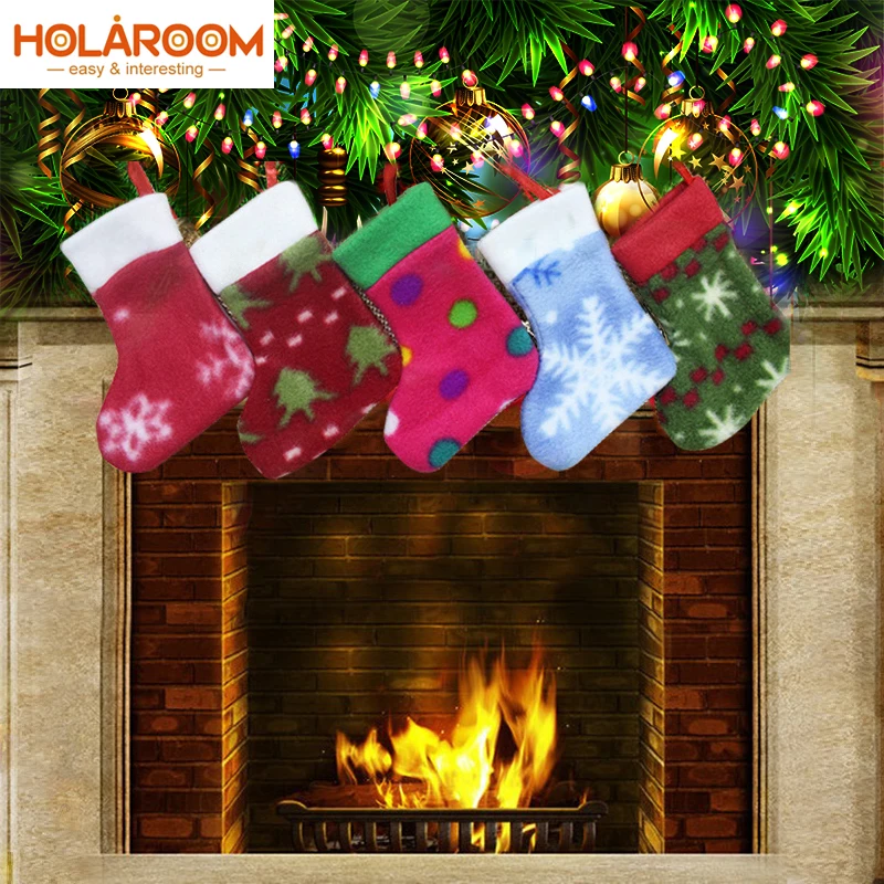 5 шт./компл. рождественские носки Подарочная сумка Санта Клауса нож и чехол для