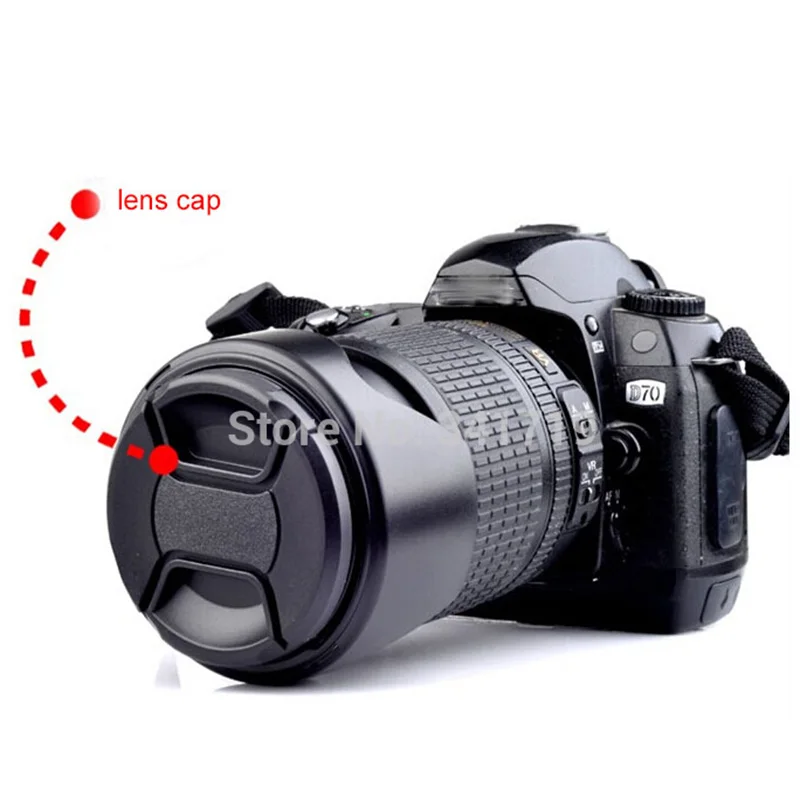 2X centro pizca Snap en 49mm Tapa Delantera para Sony Canon Nikon Lente Filtro Bla /_ SG