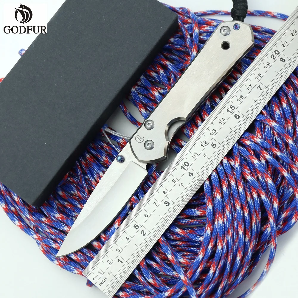 

GODFUR Increase sebenza ourdoor folding knife blade satin titanium handle utility survival camping hunting Fishing pocket knife