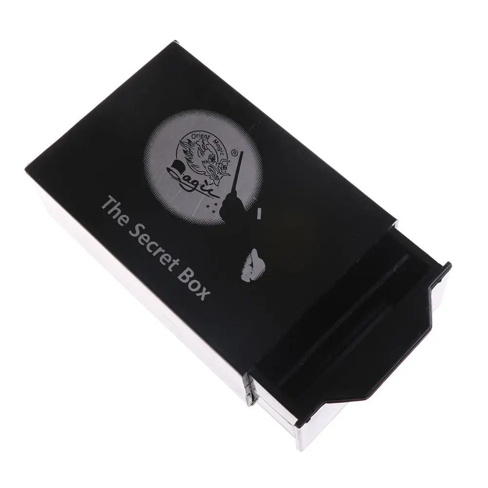 

1PC Portable Plastic Black Magic Secret Box Objects Disappear Magic Tricks Props Party Game Fun Toy 11*7*3.5cm