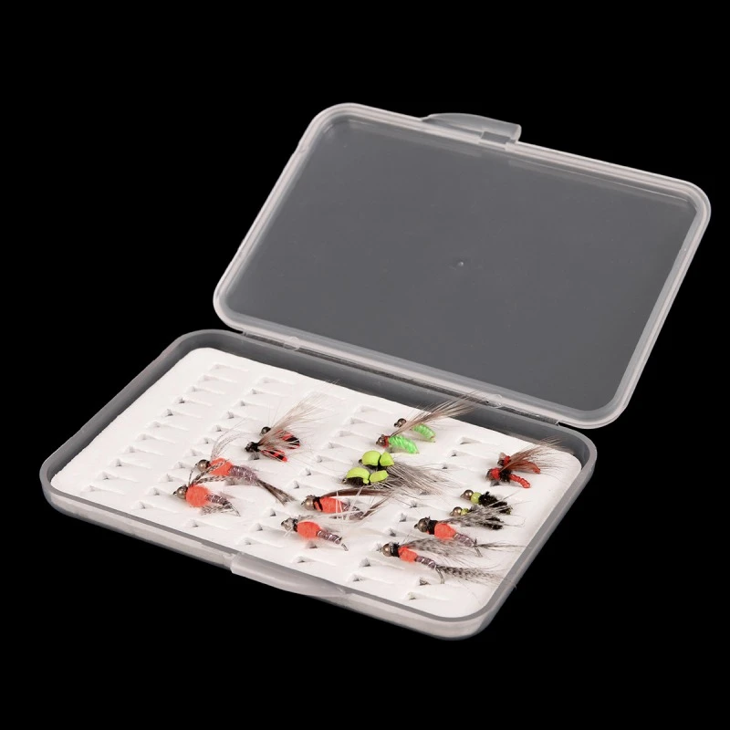 

3 Size Transparent ultra-thin fly hook box grids use for fly hooks Flying fishing hook box fishing gear 77/104/168 Accessories