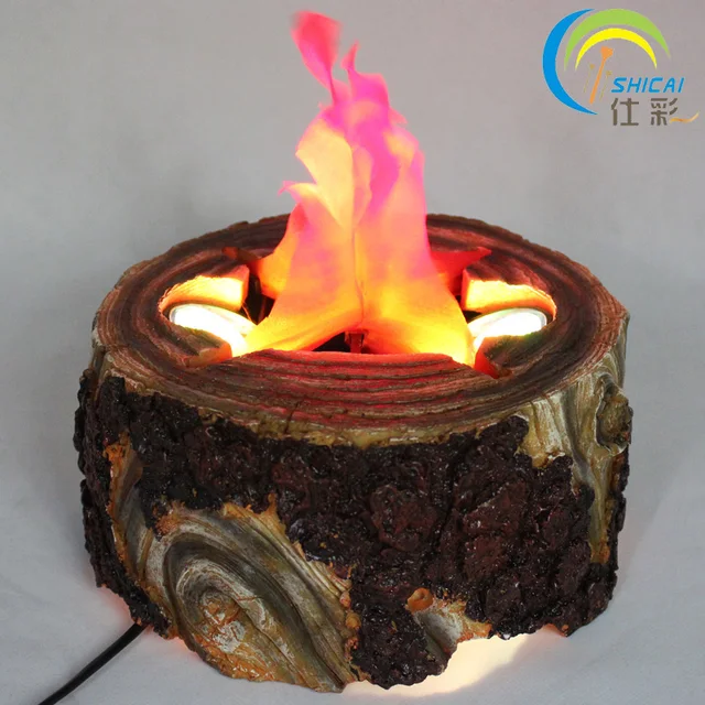 Indoor Kampvuur Stump LED Elektrische Koperslager Lamp Kunstmatige Vlam