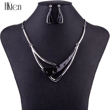 

MS1504740 Fashion Jewelry Sets High Quality Necklace Sets For Women Jewelry Black Crystal Resin Unique Design Party Gift