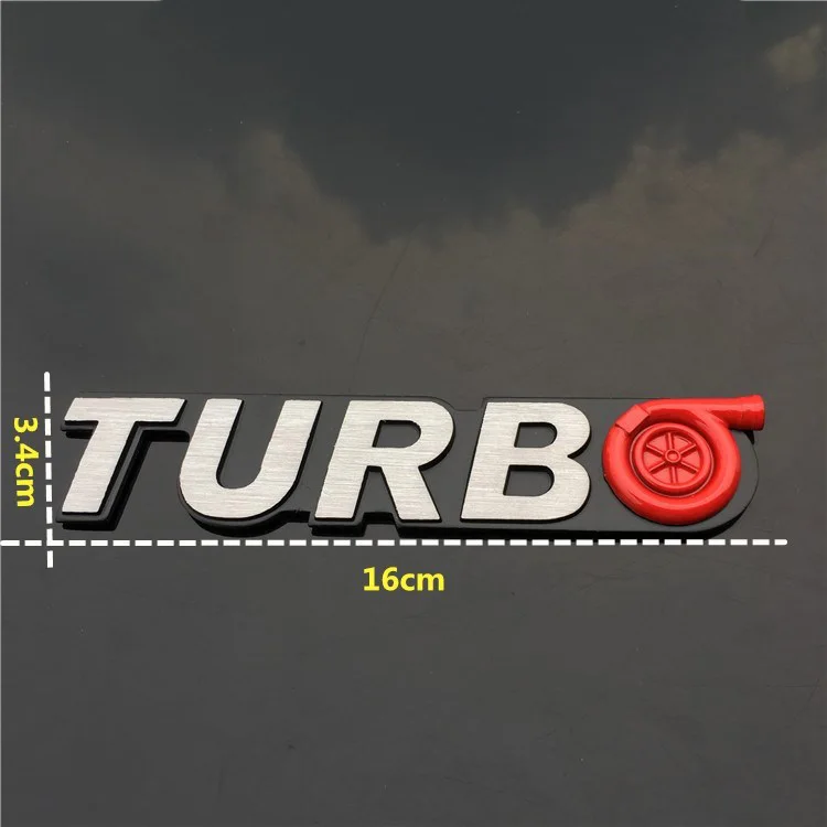 Эмблема Turbo, логотип, буквы, бар, хром, металл, цинк, автомобильный Стайлинг, переоборудование, крыло, багажник, 3D наклейка для Cruze Geely, BMW, Benz, Audi, VW - Цвет: thick aluminium