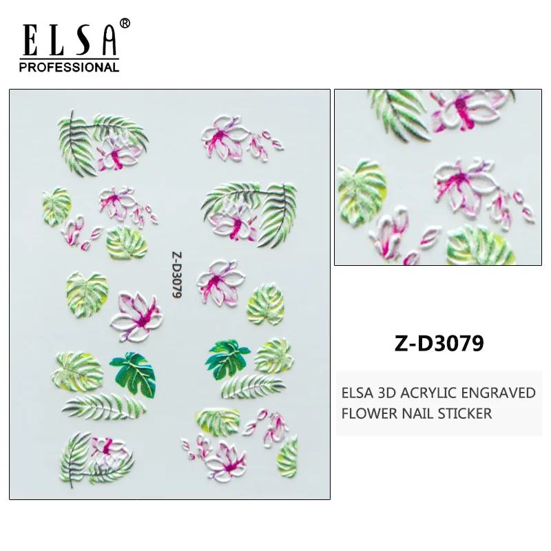 

ELSA New Style Nail Sticker Summer Colorful Designs Water Transfer Decals Sets Flower/Feather Nail Art Decor Beauty Tips
