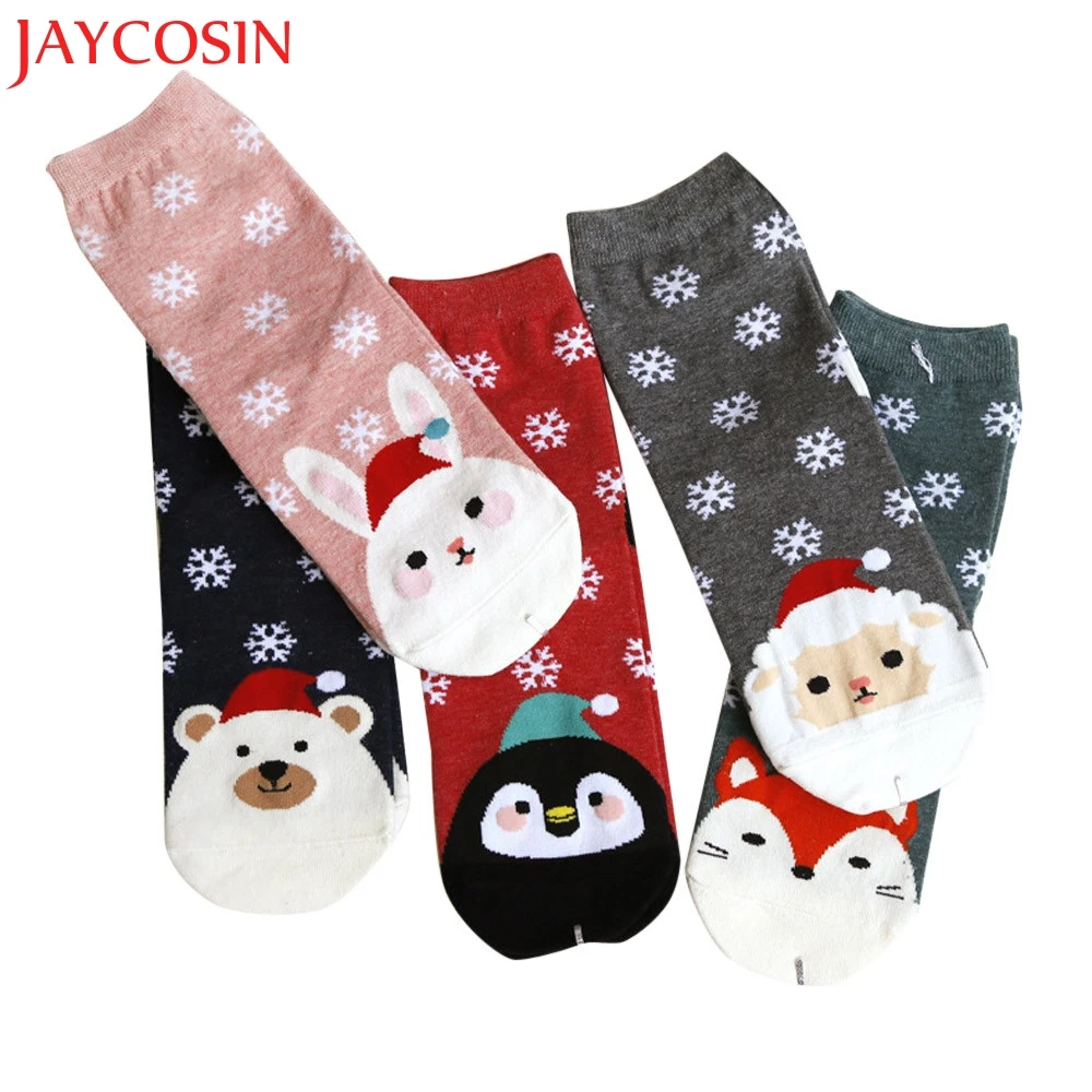 Хлопковые смешанные воздухопроницаемые SocksChristmas Женские повседневные носки