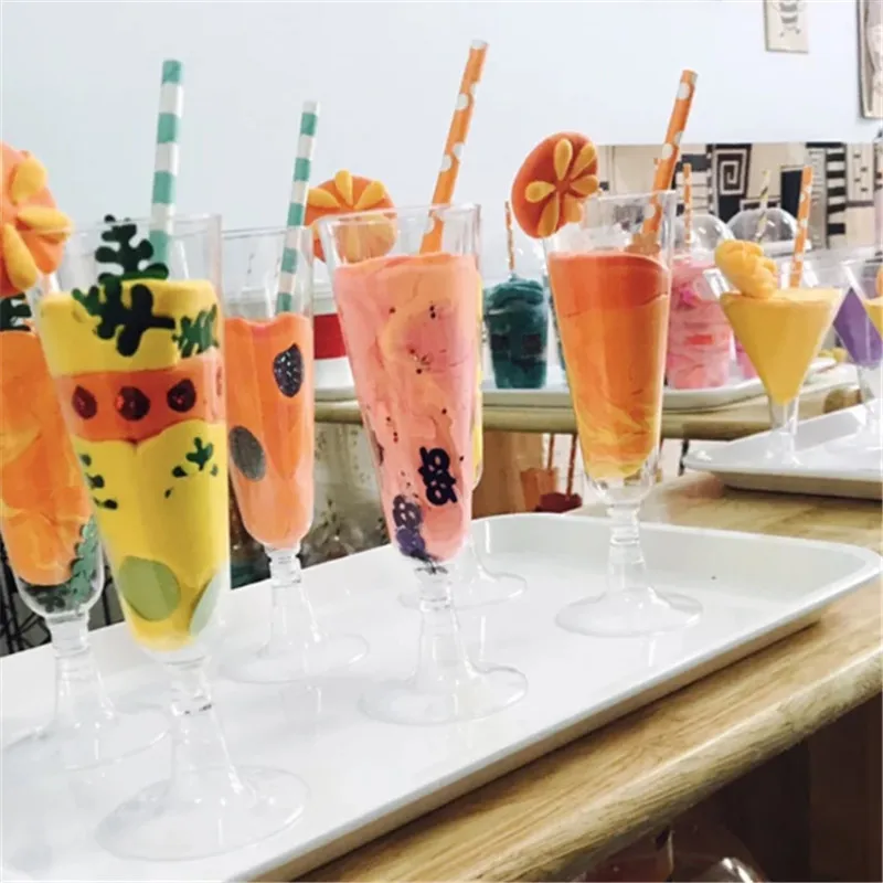 

Disposable Goblet Hard Plastic Cup Champagne Glass Mousse Cup 30/set