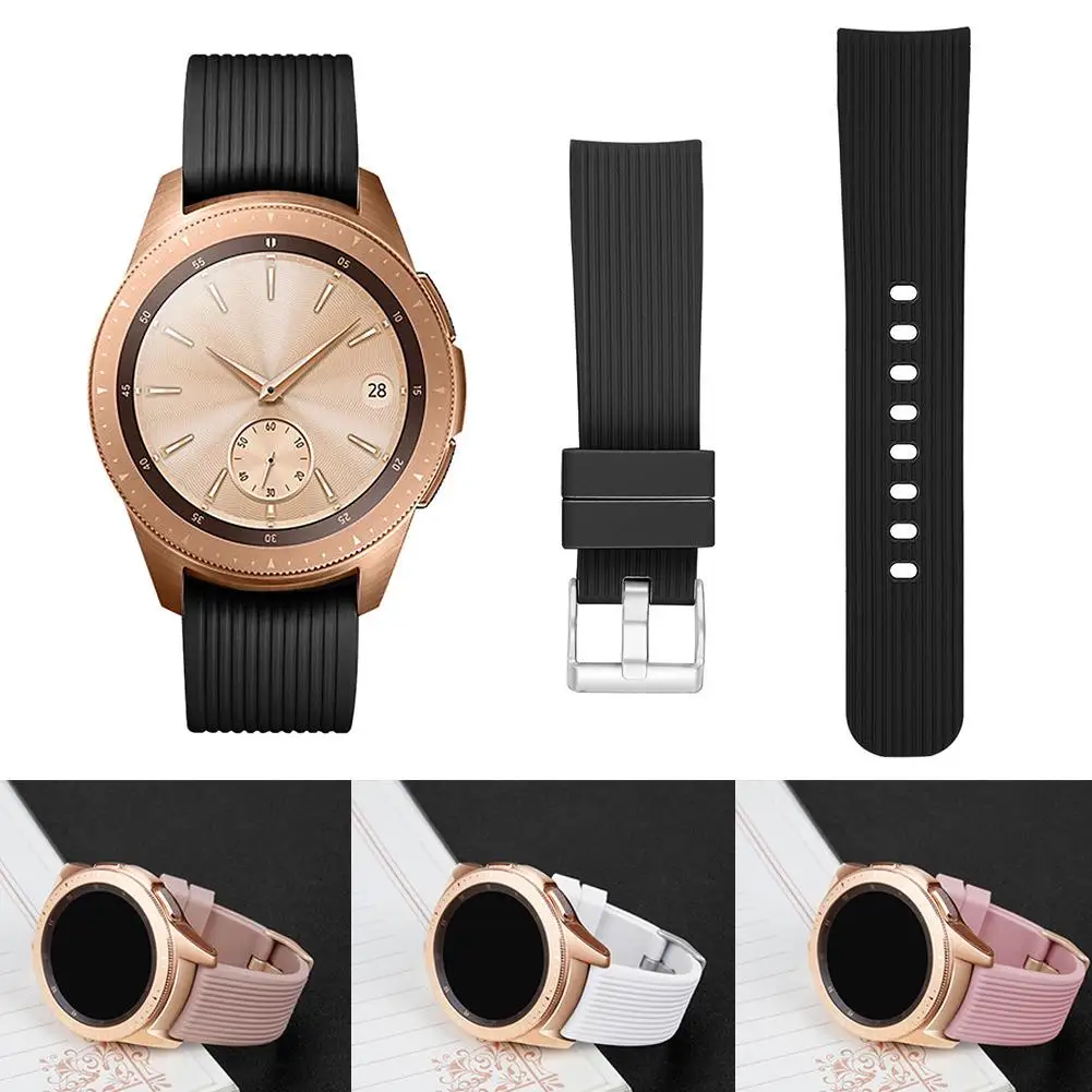 

Universal Silicone Lady Watch Strap For Samsung Galaxy Watch SM-R810 42MM & Gear 2 Wrist Strap Replacement 20MM Pink
