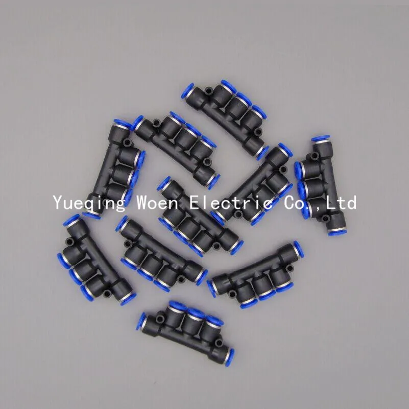 

PK-08 PK-8,5 Way 8MM To 8MM One Touch Push In Hose Pipe Tube Air Fitting Connecotor PK Union Triple MultI Coupler