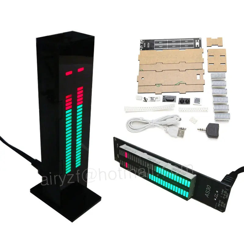 

AS30 Binaural 30 Segment Ultra Precision LED Level Display Of the Stereo Music Spectrum Electronic DIY kit rhythm VU Meter