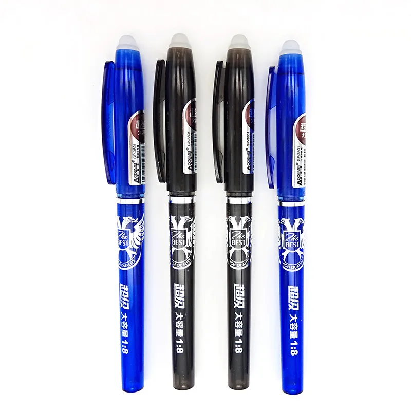 2pcs Magical Erasable Pen Large Capacity Refills Blue / Black 0.5mm Gel