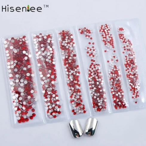 ss3 ss4 ss5 ss6 ss8 ss10 Small Sizes all 1728pcs Nails Art Crystal Glass Rhinestones For Nails 3D Nail Art Decoration Gems - Цвет: light Siam