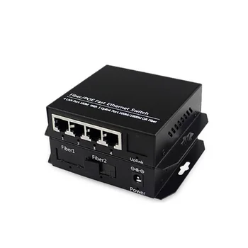 

10/100base 1.25G SC Simplex mode Fiber Optic 4port RJ45 Enternet Media Converter Netlink converter fiber optic transceiver 20KM