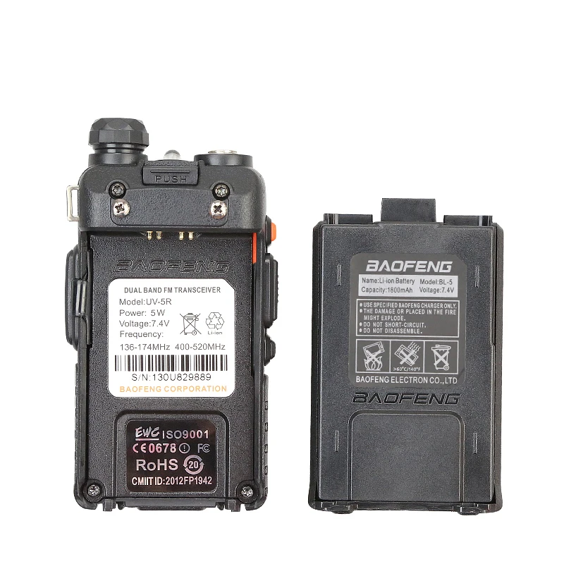 UV-5R Dual Band VHF/UHF Two Way Ham Radio Transceiver Walkie Talkie BaoFeng UV-5R Dual Band VHF/UHF Two Way Ham Radio Transceiver Walkie Talkie BaoFeng