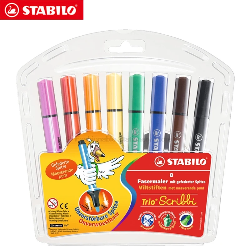 

STABILO 368/8-01 368/12-01 Art Marker High Quality Brushes 1.5-2mm Pen Nib Brightly Colorful Painting 8 colors