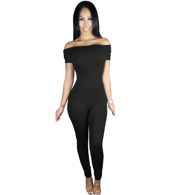 black form fitting jumpsuit