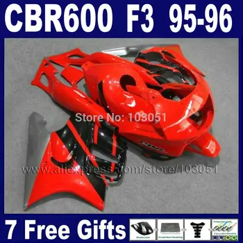 

OEM Custom motorcycle fairings kits for Honda CBR600 F3 1995 1996 CBR600F CBR 600 F3 95 96 red black body repair fairing kit