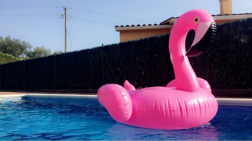 150CM Water Party Giant Bioa Flamingo Tube Pool Toy Float Inflatable Pink Cute Ride-On Pool Swim Ring For Holiday Fun