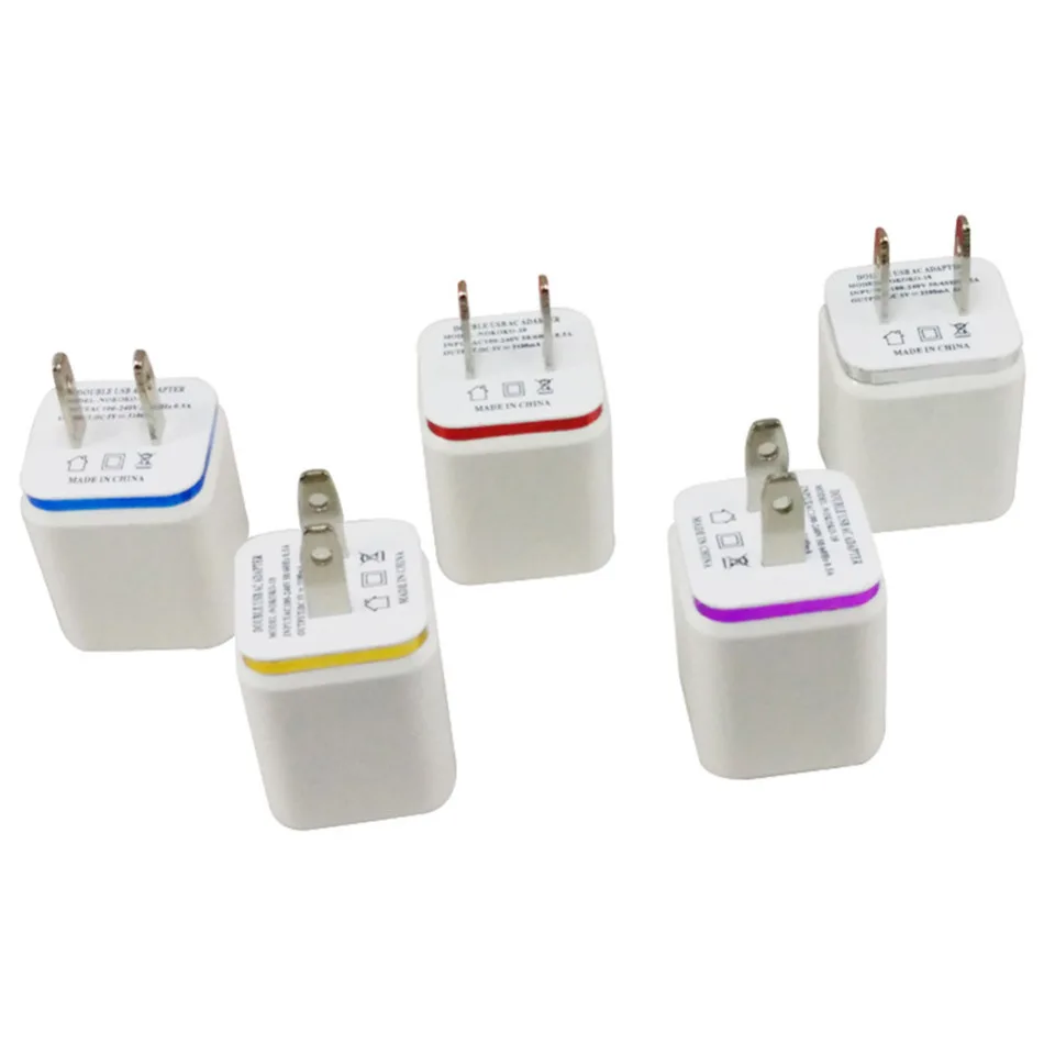 الولايات المتحدة التوصيل محول 2.1/1A 5 فولت المزدوج USB جدار شاحن AC الهاتف المحمول شاحن لسامسونج جميع المحمول الهاتف شاحن J25