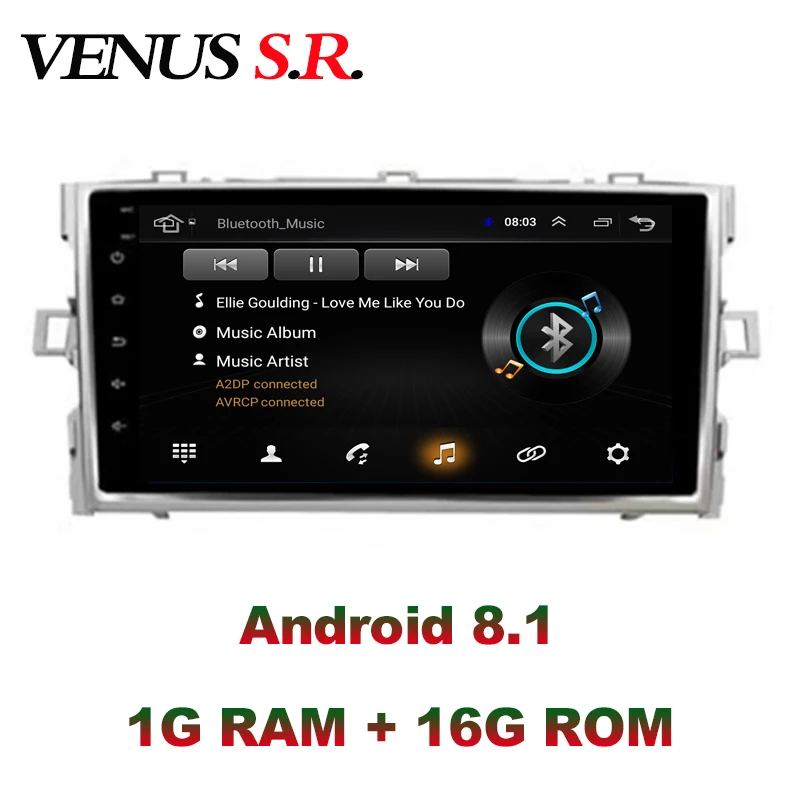 VenusSR Android 8,1 2.5D автомобильный dvd для Toyota Verso EZ радио Мультимедиа Радио Стерео gps навигация