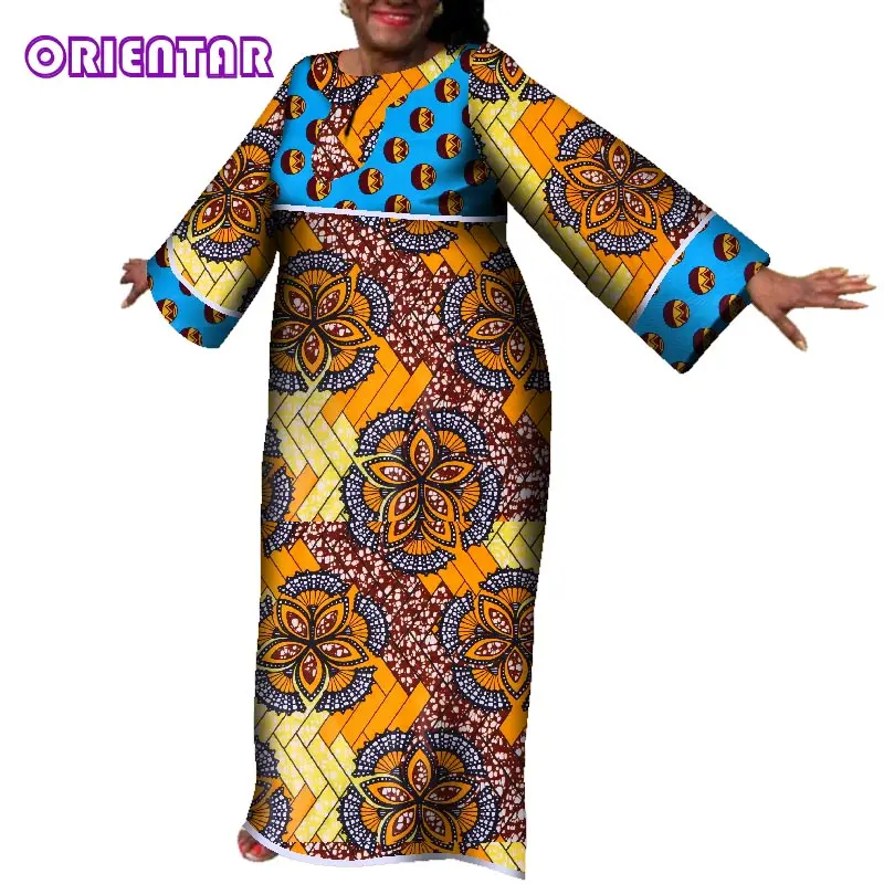 

Traditional African Dresses For Women Long Maxi Dress Autumn Casual Cotton Print Women Clothing Private Custom Plus Size WY118