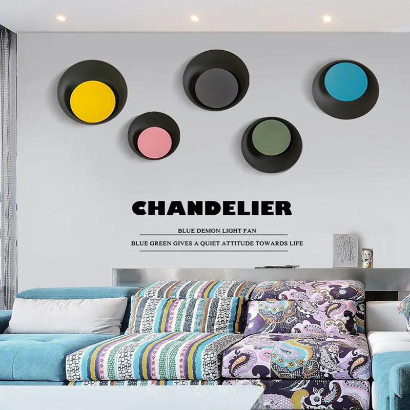 

Nordic Bedroom Bedside Led Wall Lamp Creative Multicolor Eclipse Living Room Coffee Shop Aisle Wall Lighting Free Shipping