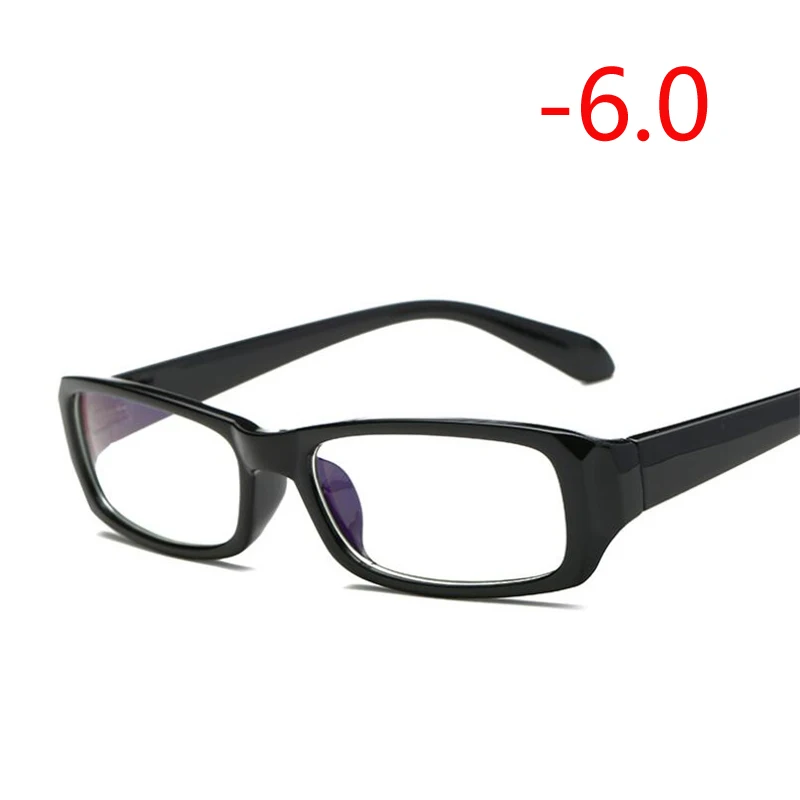 1,0-1,5-2,0 до-6,0 простая красная и синяя оправа готовая близорукость очки женские мужские короткие очки оправа с градусом - Цвет оправы: Myopia 600