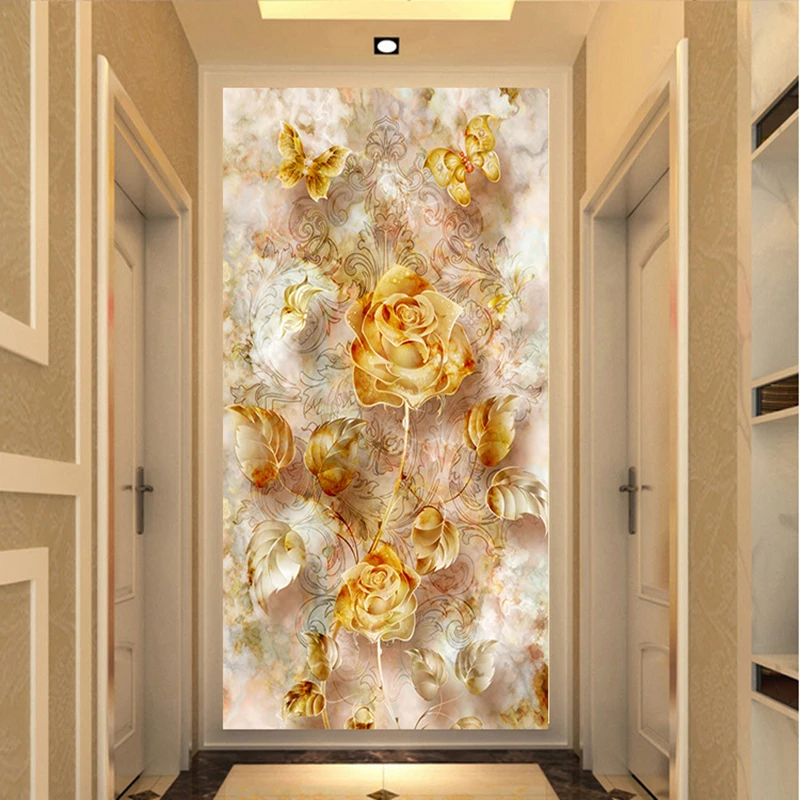 Custom Photo Wall Mural Gold Flower Photo Wallpapers with Flowers Boys and Girls Wallpaper for Children's Bedroom 3d Wall Mural Custom Photo Wall Mural Gold Flower Photo Wallpapers with Flowers Boys and Girls Wallpaper for Children's Bedroom 3d Wall Mural