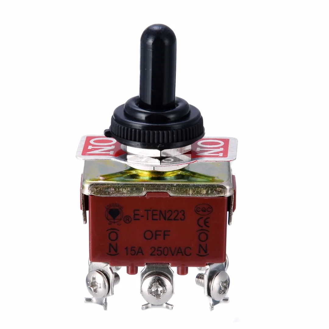 1pc Electric Toggle Switch 6 Pin DPDT 3 Positions Momentary (ON)-OFF-(ON) Switches 30*20*21mm with Waterproof Cap Mayitr