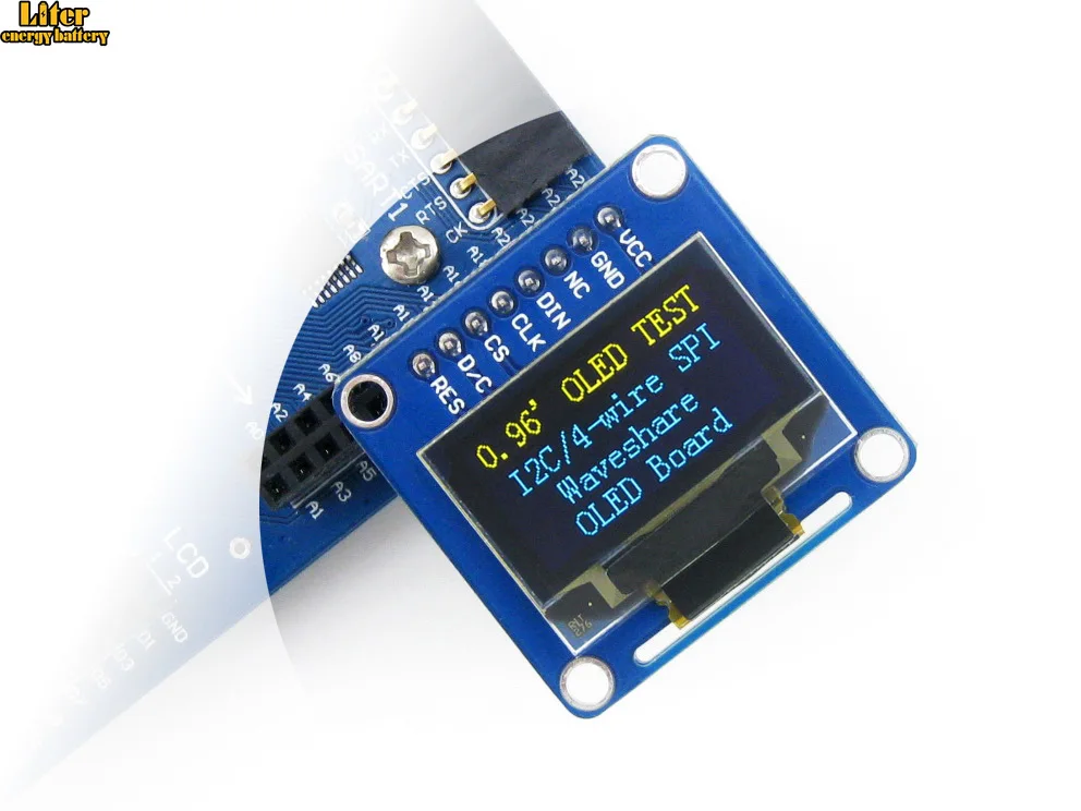 0,96 дюймов OLED (B), 0,96 дюймов дисплей, SPI/2c интерфейсы, вертикальный pinheader, SSD1306 чип, желтый, синий цвет, широкий Видимый угол