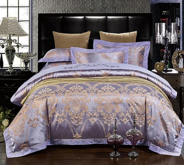 luxury purple bedding sets lilac violet satin duvet cover set purple linen sheets