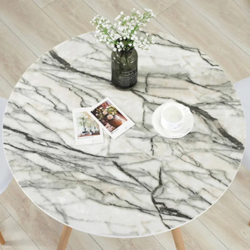 

HAZY KALAMENG Round PVC Table Cover Waterproof Transparent Cover Protector Desk Pad Soft Glass for Kitchen Home Decoration