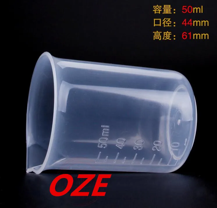 

2PCS 50mL Graduated Beaker Clear Plastic Measuring Cup for Lab